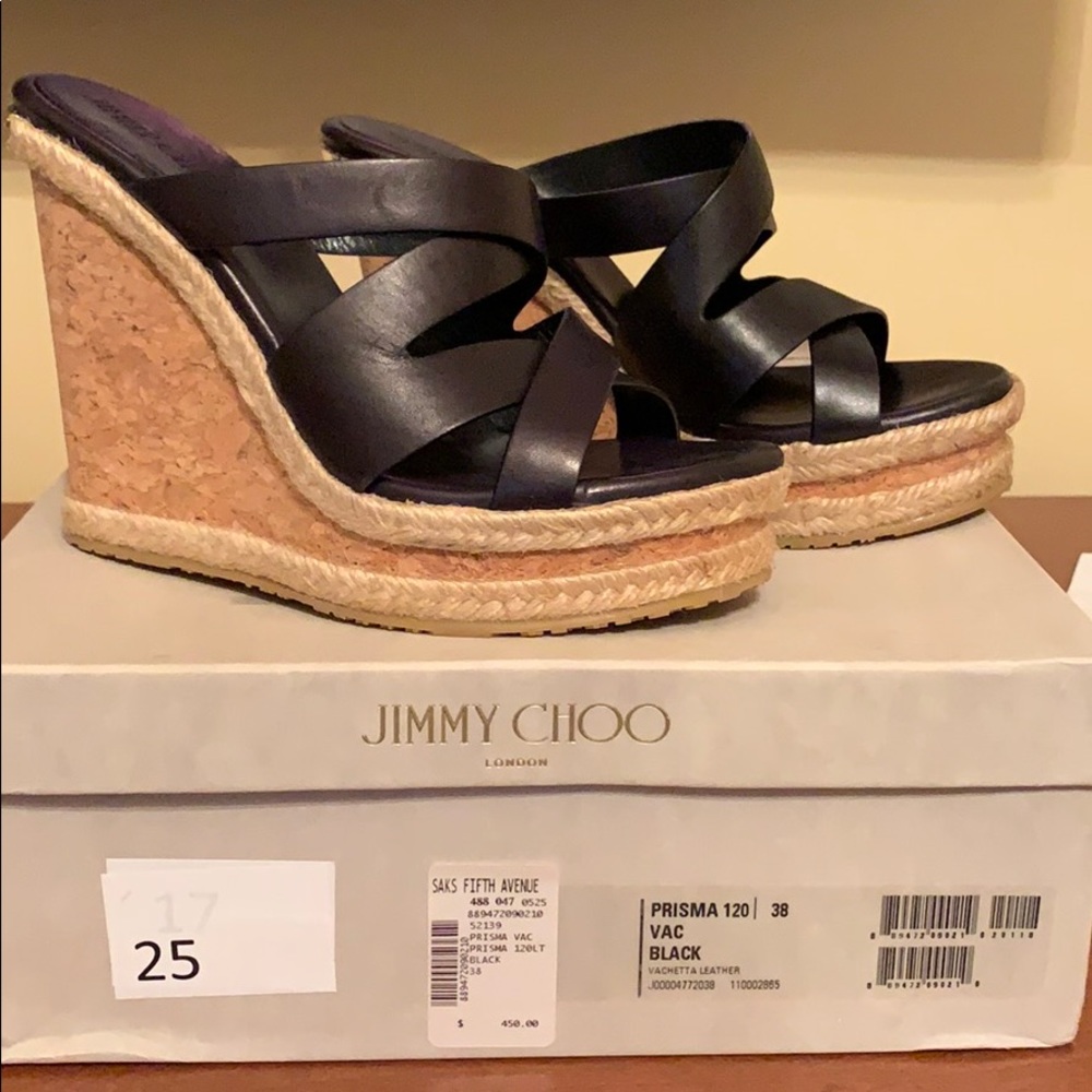 Jimmy Choo Black wedge sandal **Brand New**